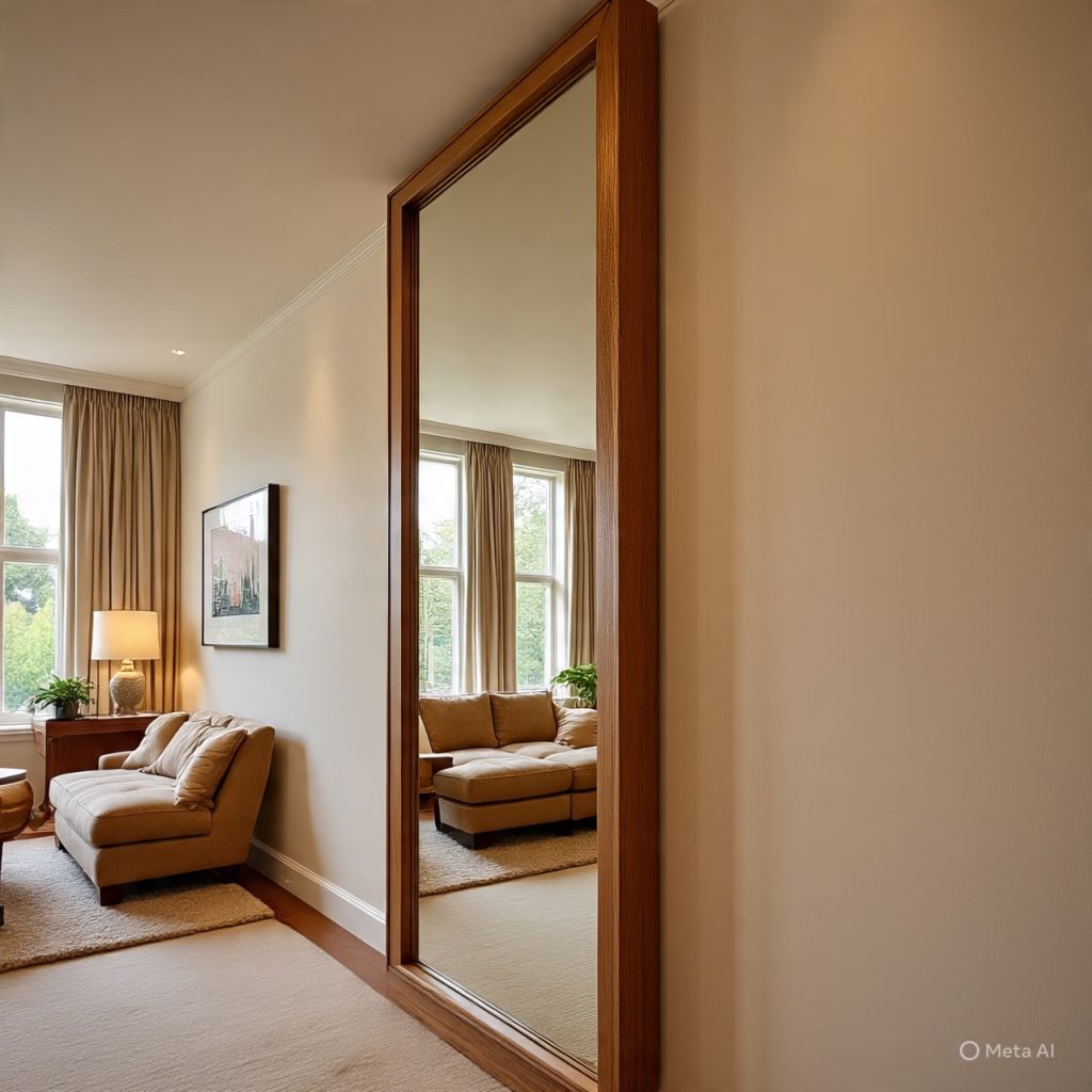 Mirror enhancing room proportions
