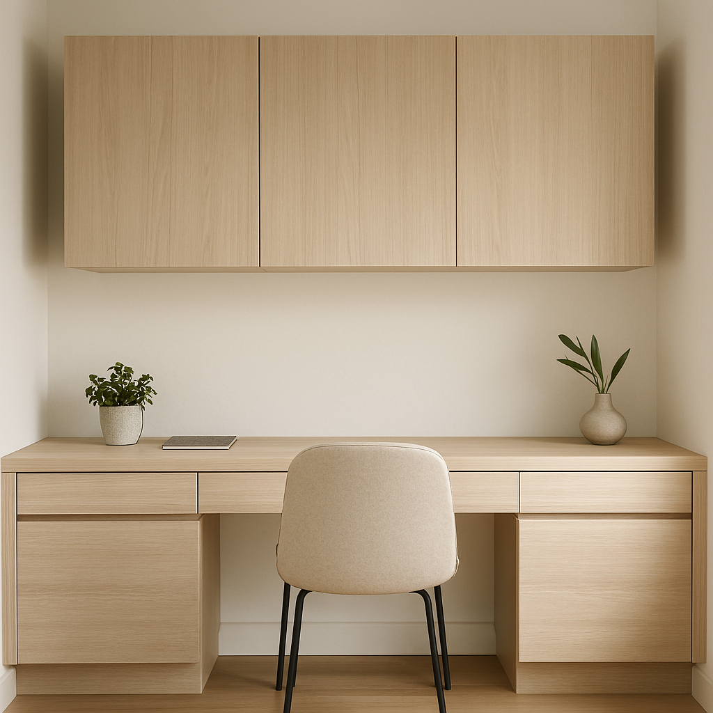 Home office desk with hidden storage integrated décor for professional design