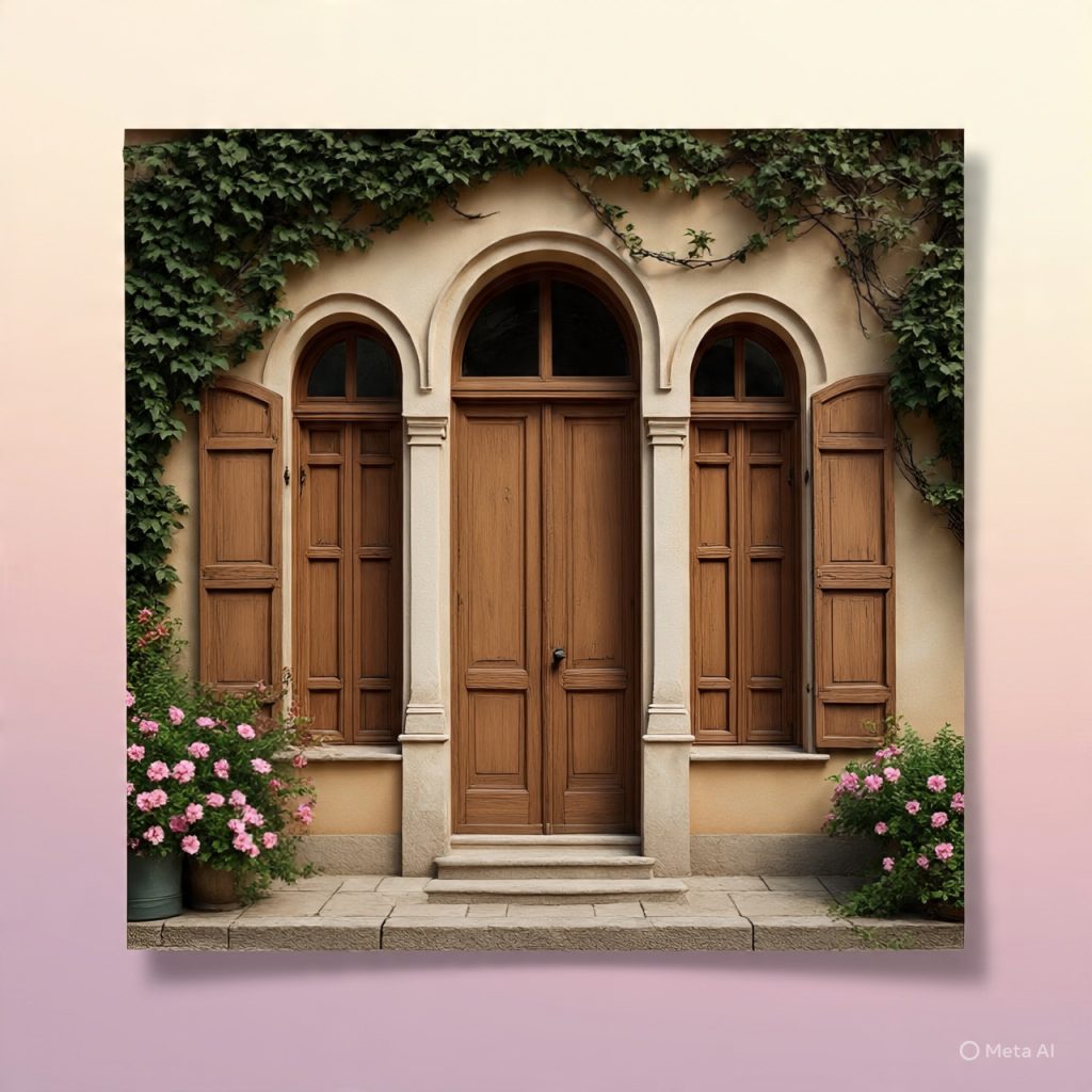 Front elevation of a French countryside ranch house