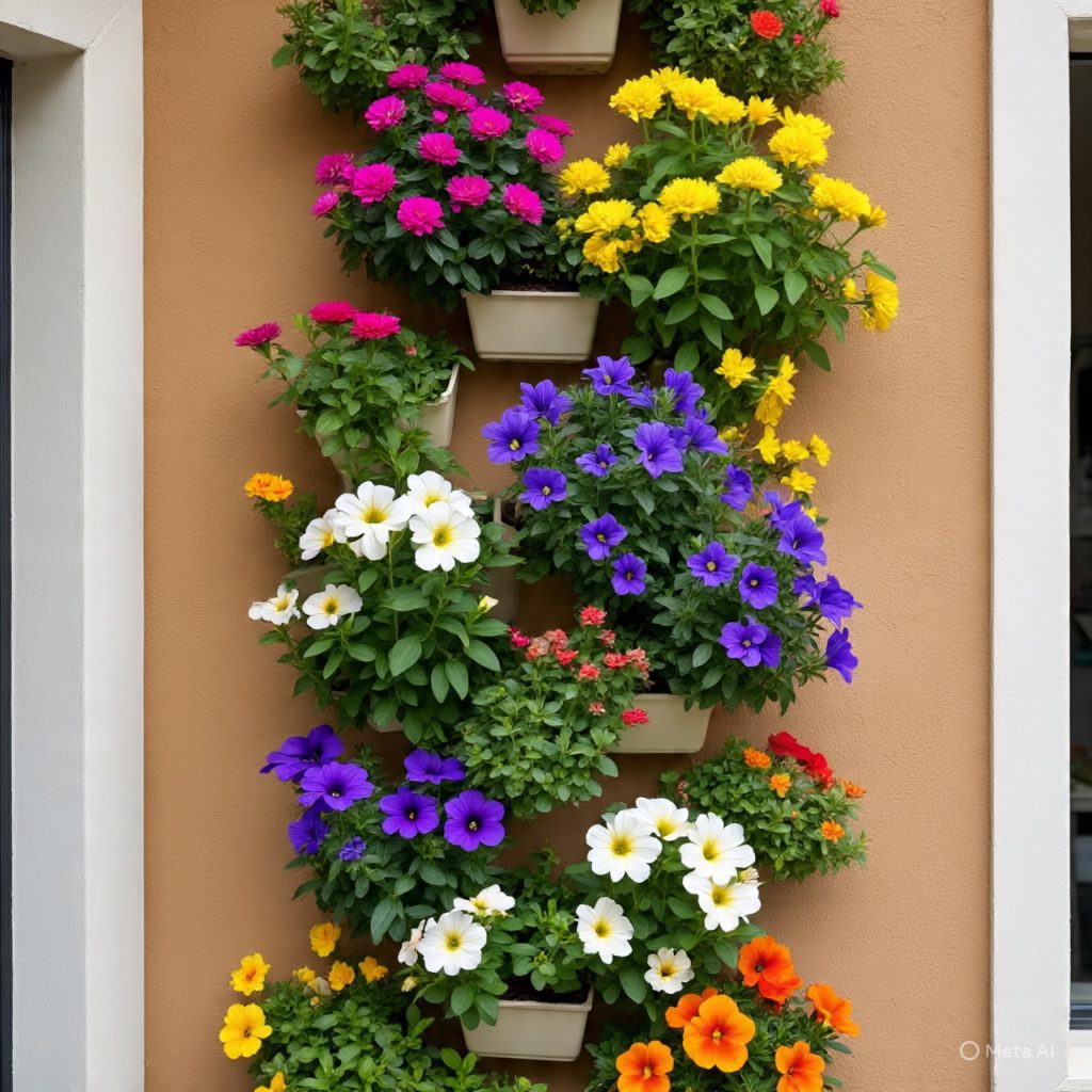 Vertical flower garden design for homes