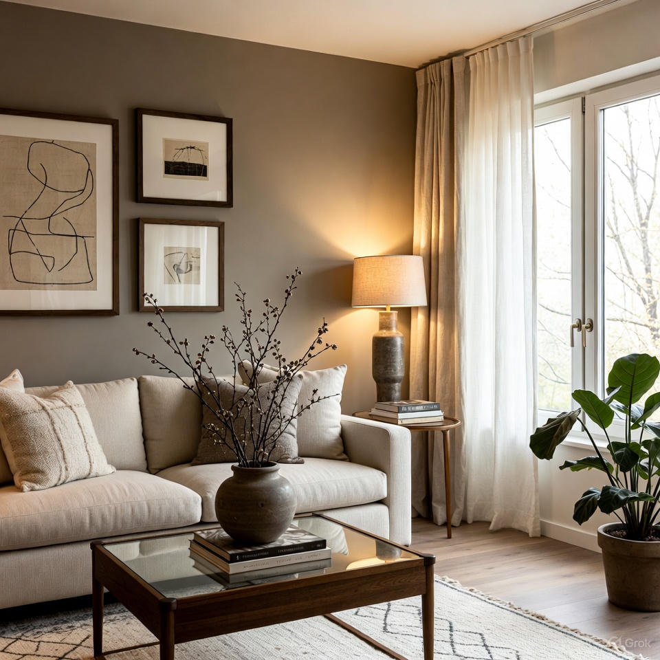 Calm color palette used in intentional home design and décor