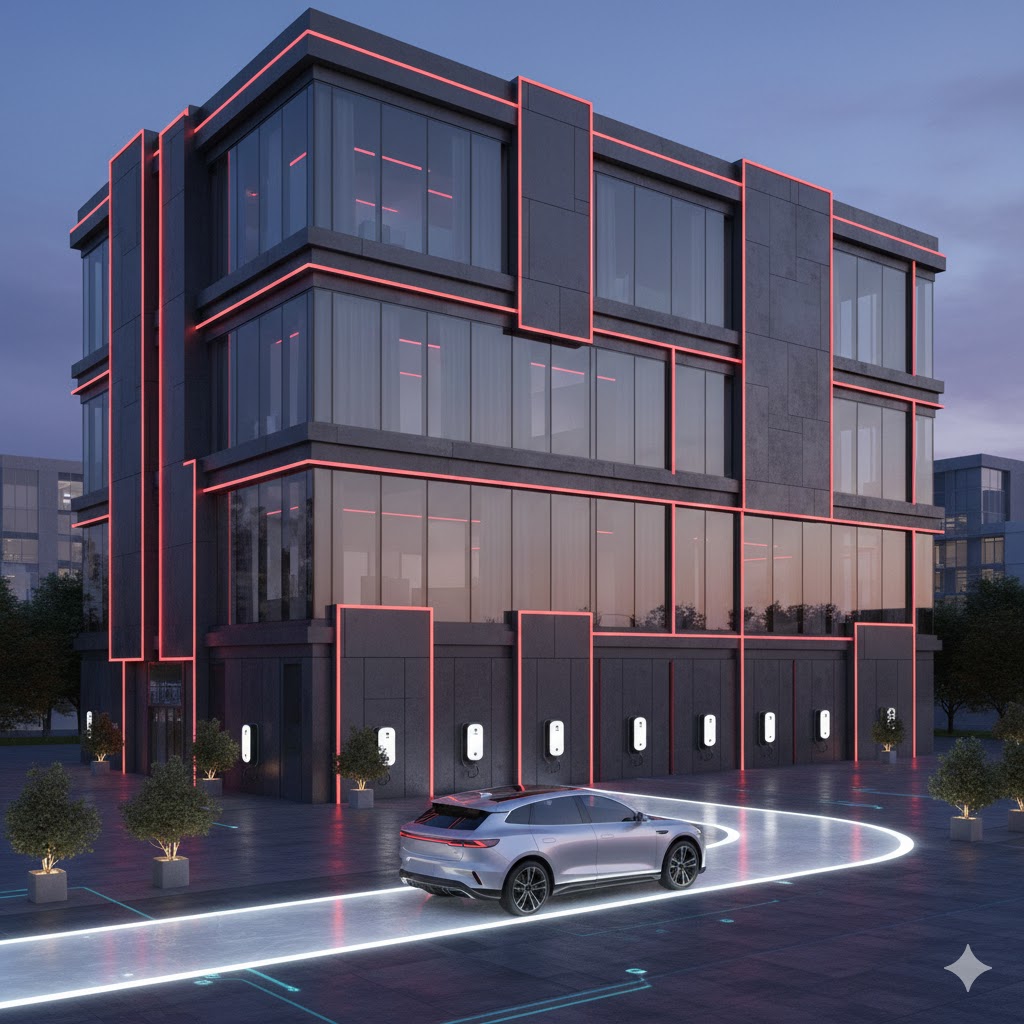 Modern Chinese front elevation designs smart tech with 2026 Leapmotor C10 entering innovative facade.