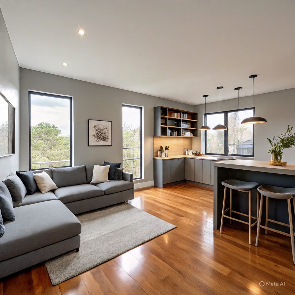 Small apartment styled with modern-home decor and smart storage solutions