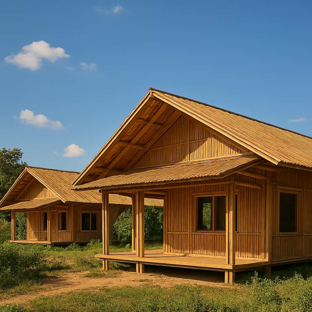 Bamboo ranch houses designed for modern natural living.