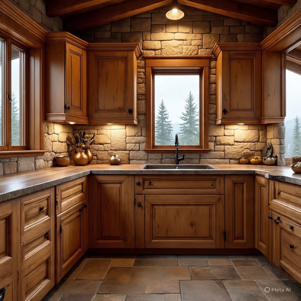 "mountain kitchen designs to fall in love with 2026 rustic natural style"