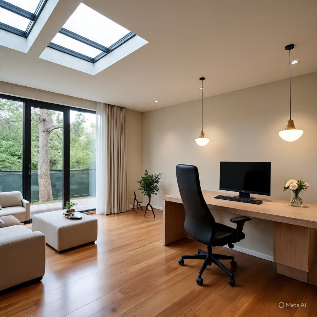 Modern house design featuring large windows for natural light