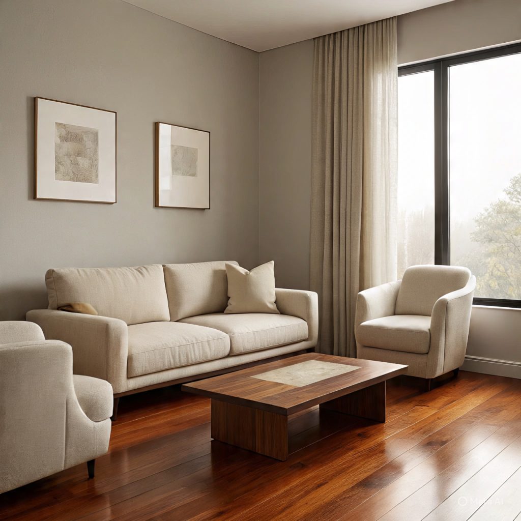 Modern-home decor interior showcasing wood, stone, and natural textures