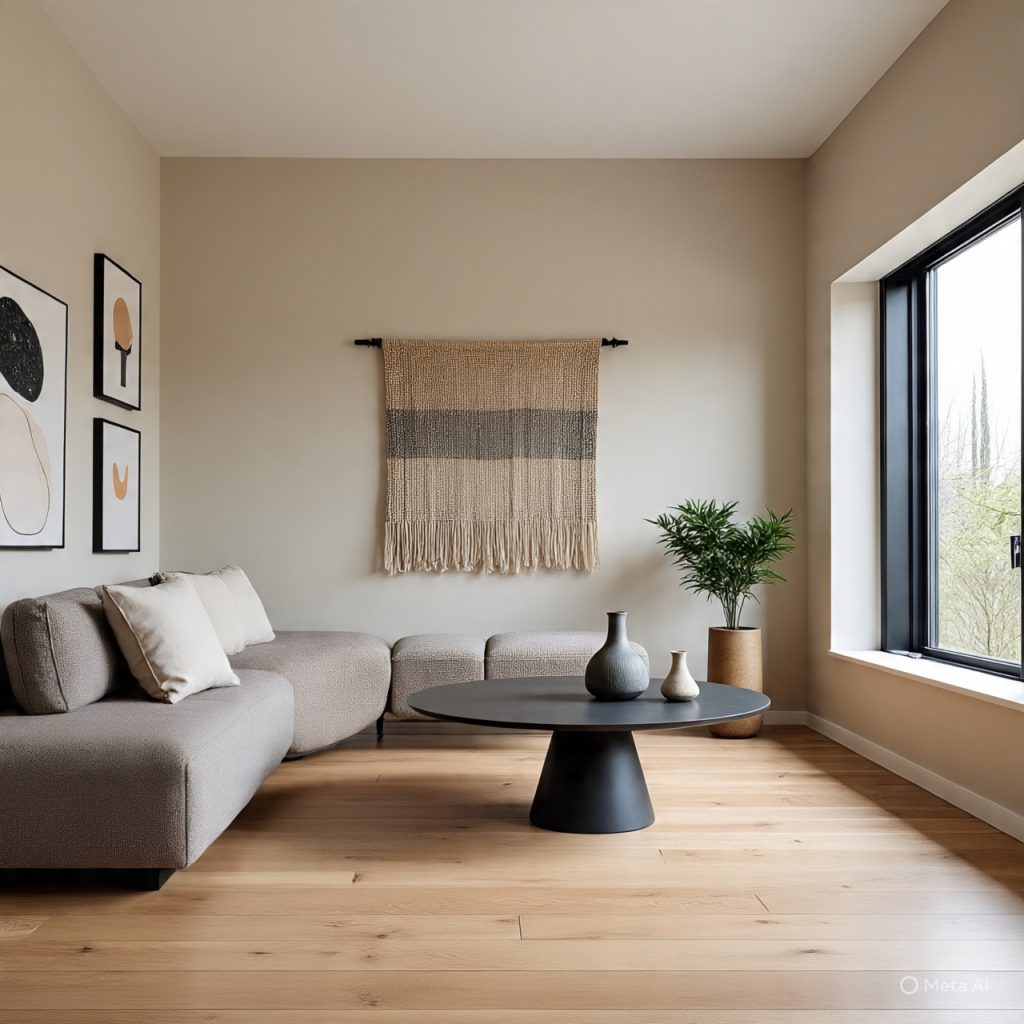 Neutral interior palette used in modern house design