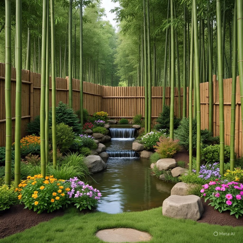 Eco-luxury bamboo-ranch-houses architecture magazine style, high detail 