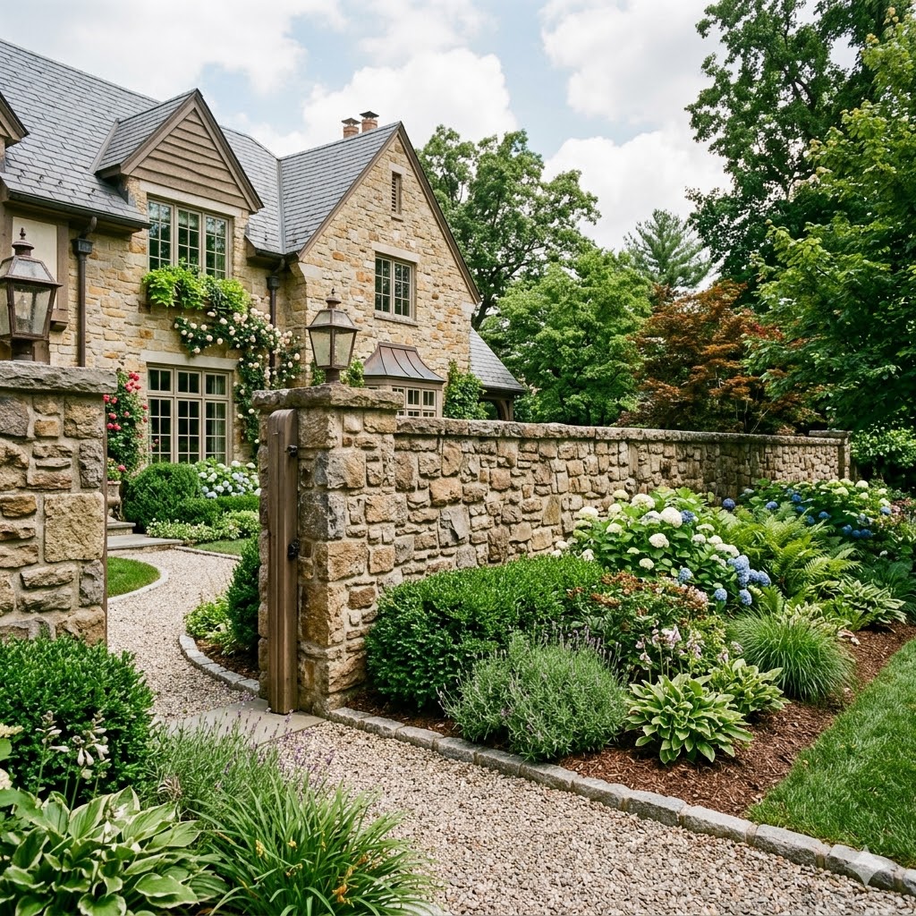 natural stone boundary wall design ideas for stylish homes