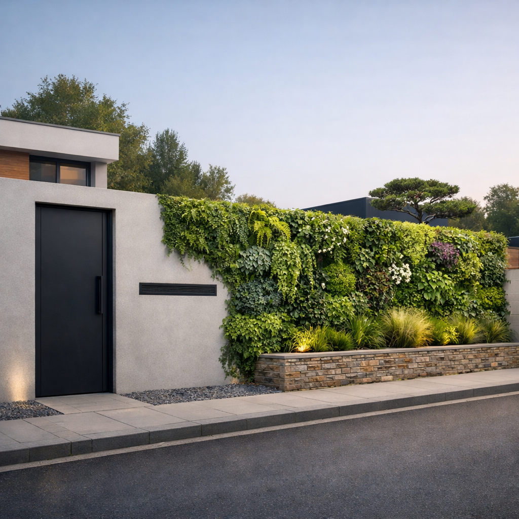 vertical garden boundary wall design ideas