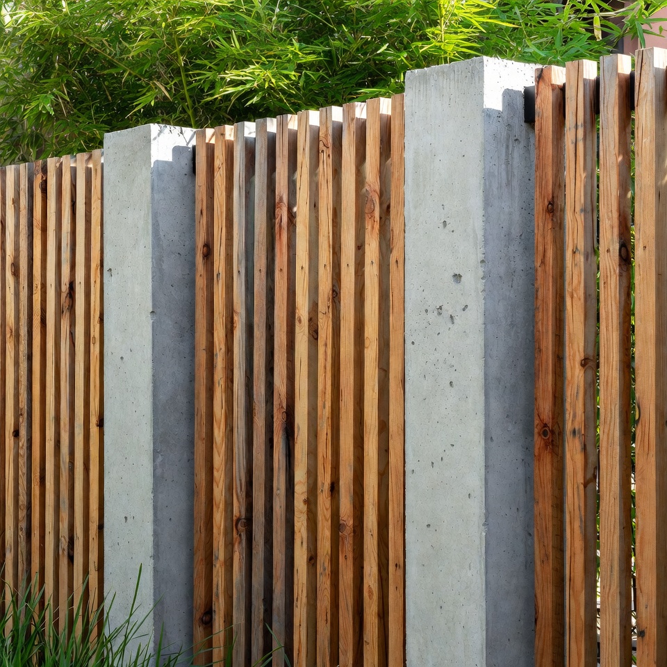 wooden boundary wall design ideas with modern style