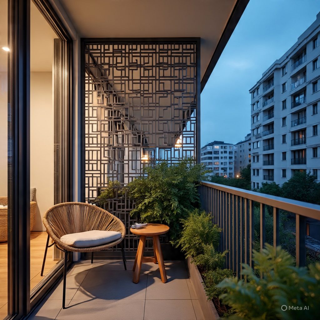 decorative metal screen for small balcony privacy ideas