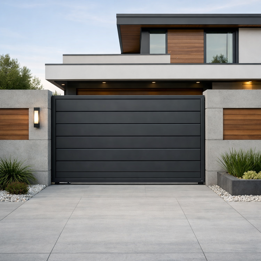 boundary wall design ideas with modern entrance gate