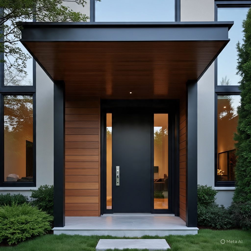 2 floor house elevation with stylish entrance design