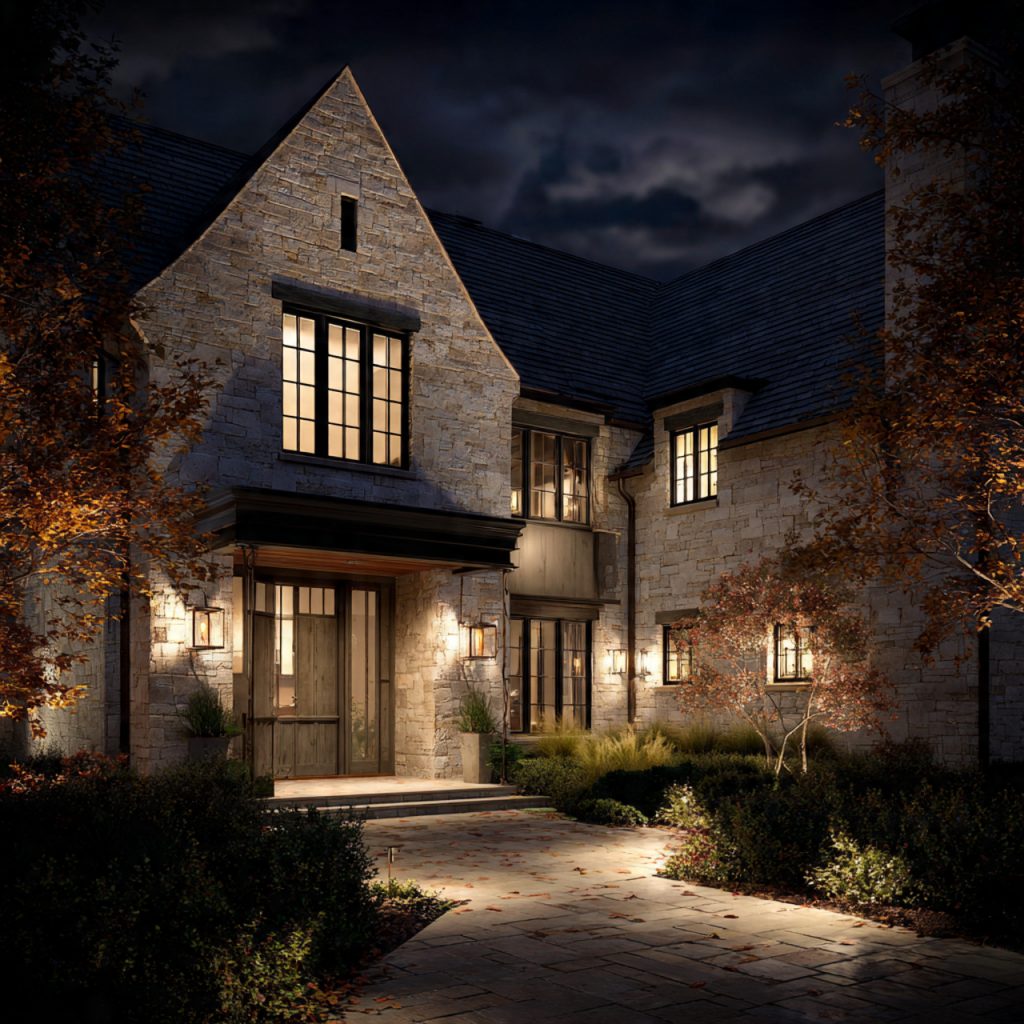 exterior lighting safety security house front visibility night design