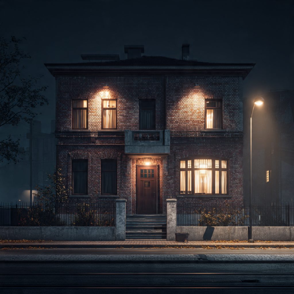 exterior lighting mistakes house front uneven harsh lighting poor design
