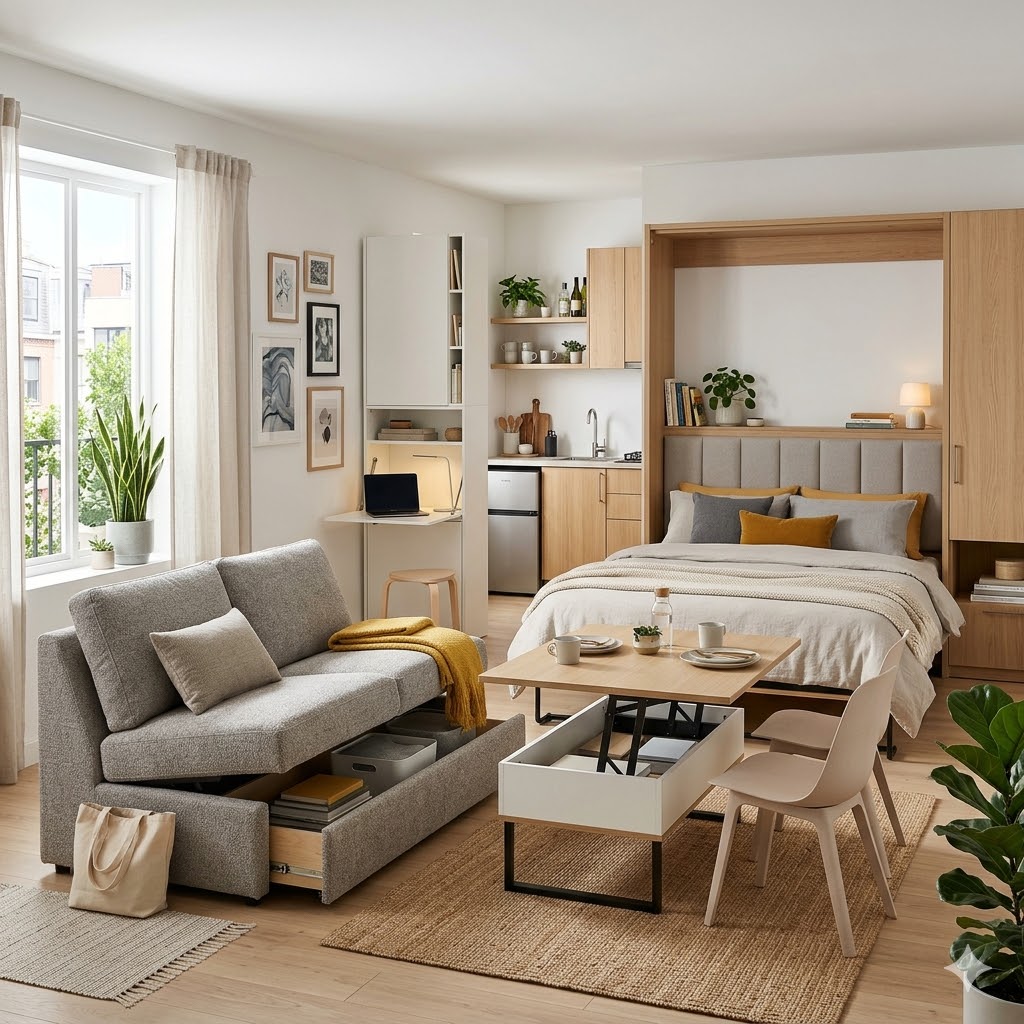 modern small house design multifunctional furniture space saving