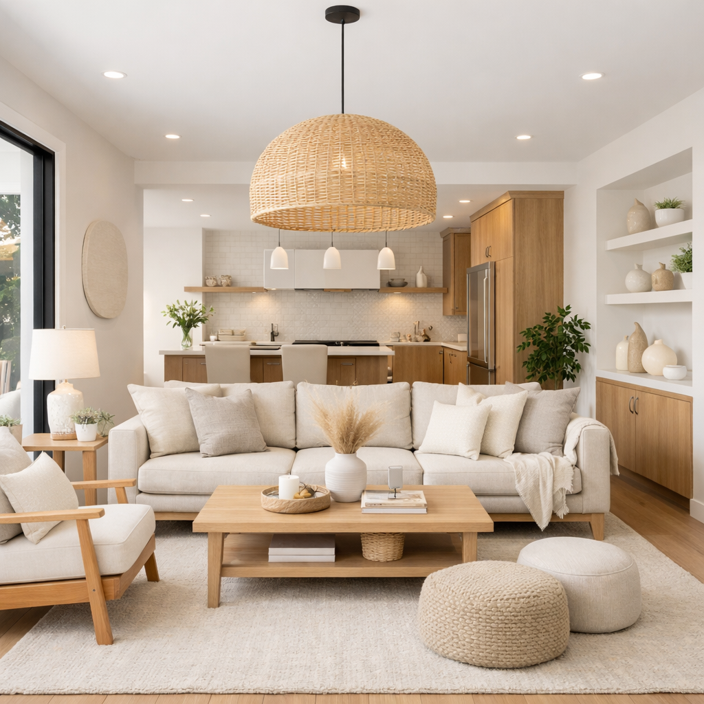 neutral color modern small house interior design