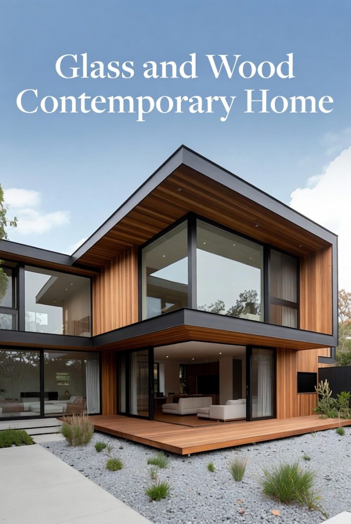 Glass and wood contemporary home