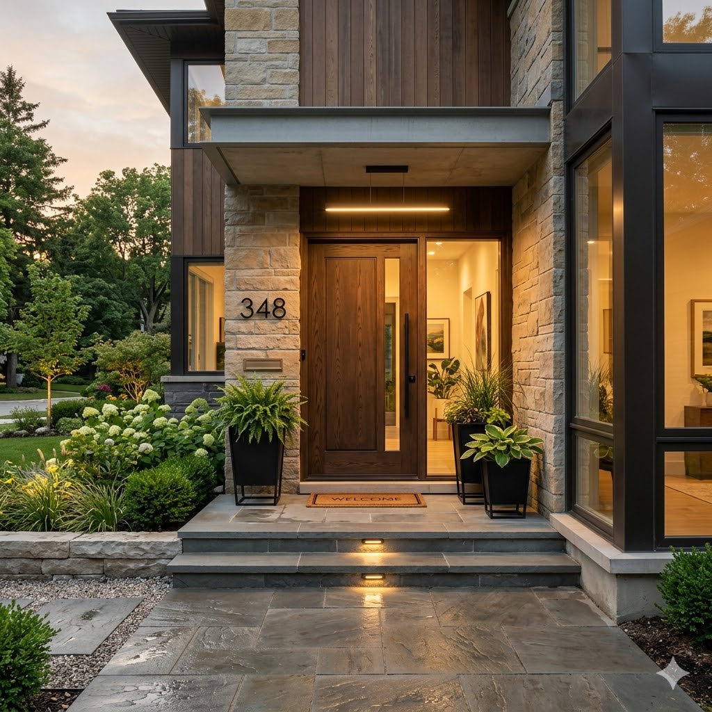 Stylish front entryway design