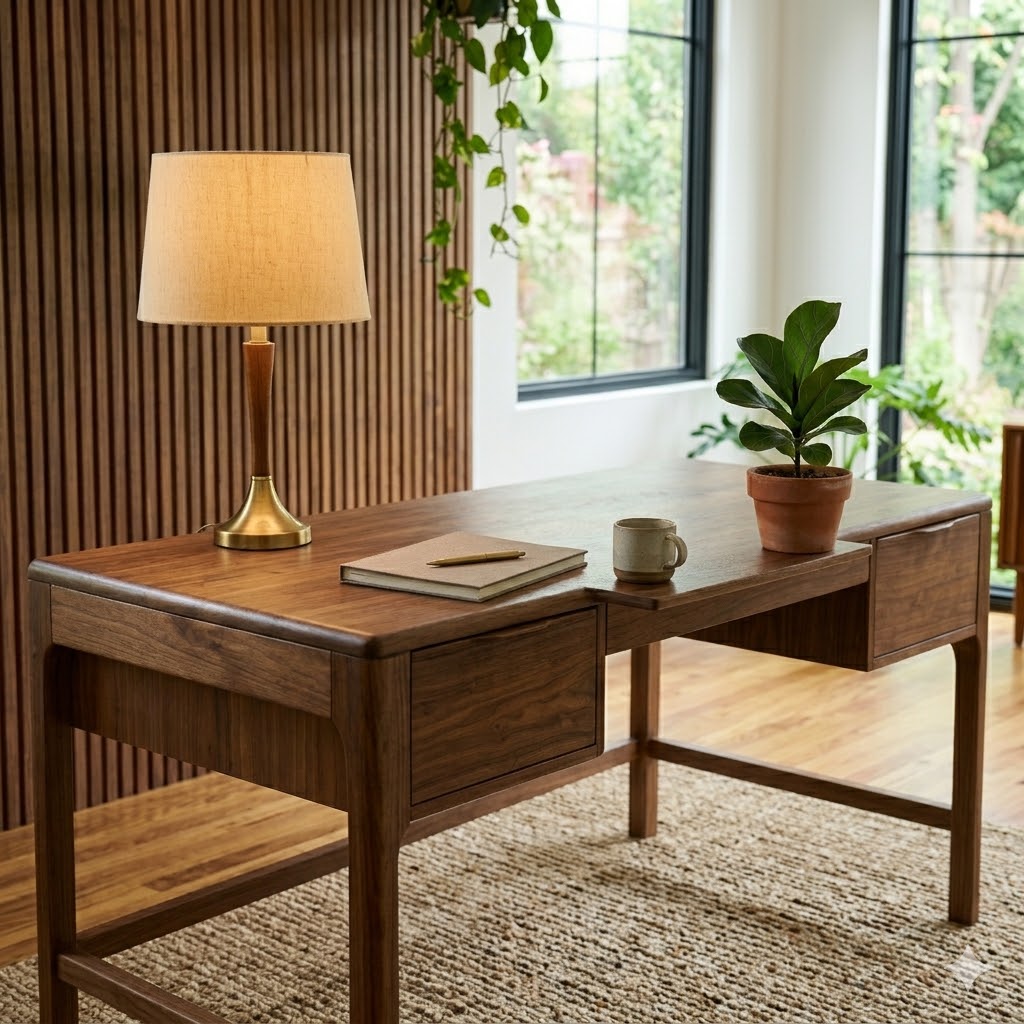 mid century modern office interior design layout