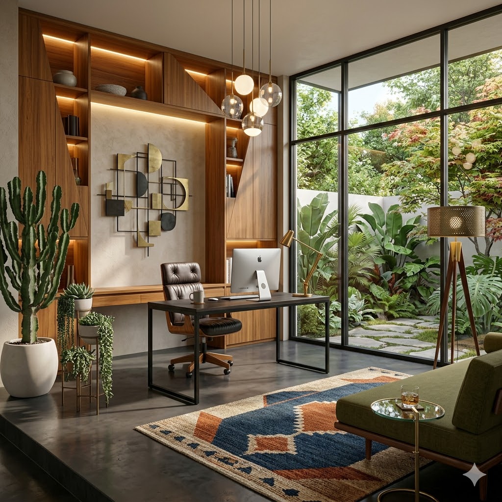 modern and mid century office combination design